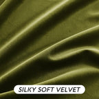 RYB HOME Moss Green Velvet Curtains 90 inches, Luxury and Soft Velvet Fabric - Image 6