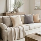 MIULEE Boho Farmhouse Neutral Cream Throw Pillow Covers 20x20 Inch Set of 4 - Image 2