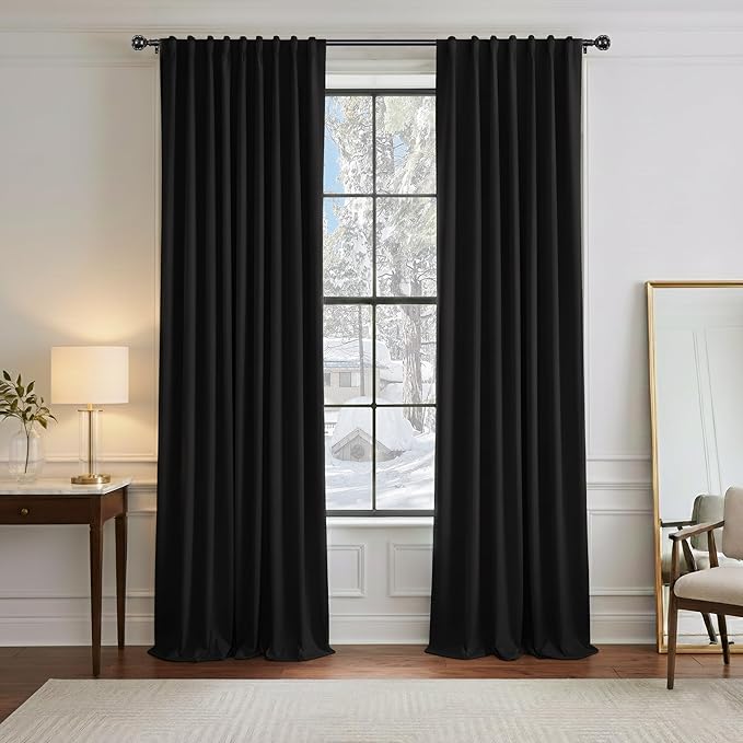 PONY DANCE Black Curtain Panels by PONYDANCE