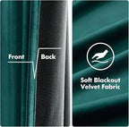 MIULEE Christmas Dark Green 100% Polyester Curtains 90 Inches Long 2 Panels - Image 3
