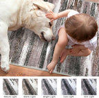 Lansny Modern Abstract Runner Rug 2x5, Dark Light Brown White Washable Kitchen - Image 3