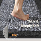 70x24 Long Bathroom Rugs Washable Non Slip, Dark Grey Bath Mat - Image 5