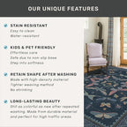5x7 Navy Blue Boho Rugs for Living Room, Stain Resistant Non Slip Area Rug for - Image 6