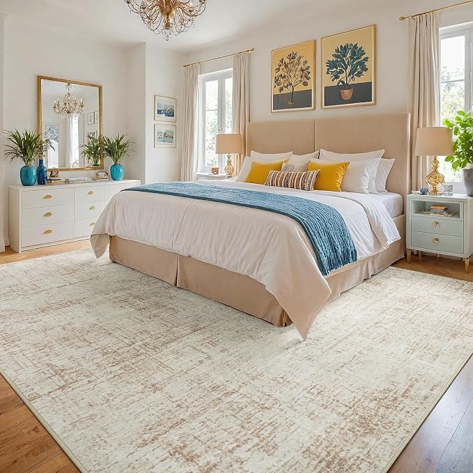 8x10 Area Rugs for Living Room Washable Rug: Anti-Skid Abstract Modern Living - Image 2