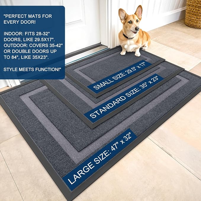 OLANLY Front Door Mat Indoor Outdoor Entrance, Waterproof All-Season, - Image 2