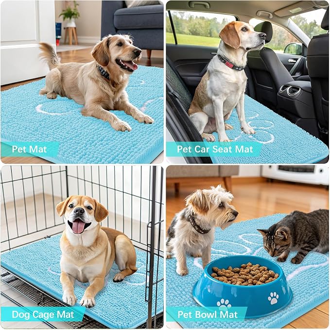 OLANLY Dog Door Mat for Muddy Paws 24x16, Paw Print Design, Absorbs Moisture - Image 7