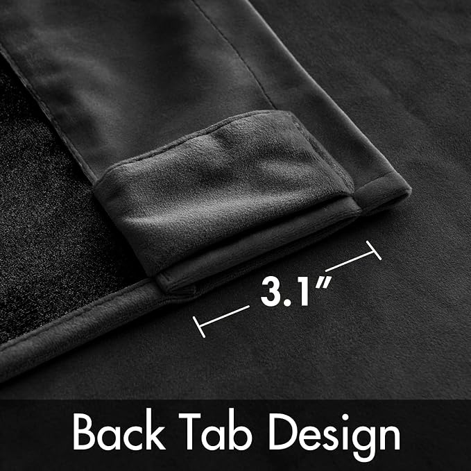 MIULEE Black Velvet Curtains 84 inches 2 Panels - Image 3