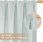 LAMIT Bedroom Linen Curtains 45 Inch Long, Light Filtering Neutral Window - Image 3