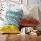 decorUhome Throw Pillow Covers 22x22 Inch Set of 2, Soft Plush Faux Wool Beige - Image 7
