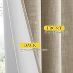 NICETOWN Taupe 100% Blackout Linen Curtains 102 inch Long Burg, Farmhouse Thick - Image 6