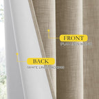 NICETOWN Taupe 100% Blackout Linen Curtains 45 inch Long Burg, Farmhouse Thick - Image 6