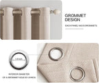 MIULEE Linen Textured Curtains Solid 100% Blackout - Image 4