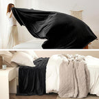 Bedsure GentleSoft Fleece Blankets King Size Black - Image 5