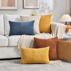 Fancy Homi 2 Packs Rust Long Lumbar Decorative Throw Pillow Covers 12x24 Inch - Image 6