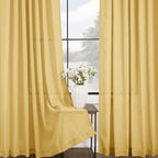 Gold Curtains for Living Room Back Tab Modern Farmhouse Semi Sheer Curtains 108 - Image 4