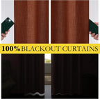 NICETOWN 100% Absolutely Blackout Linen Curtains - Image 3
