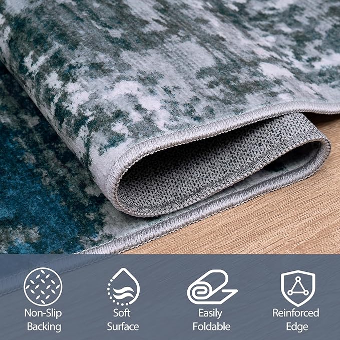 6x9 Area Rugs for Living Room Rug Washable: Abstract Rug for Dining Room - Image 4