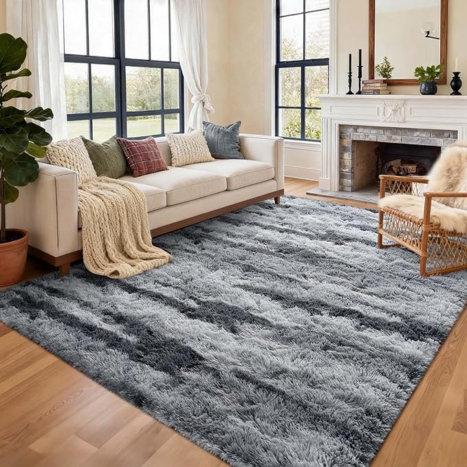 8x10 Ft Extra Large Shag Rugs for Living Room, Tie Dyed Ultra Soft Fluffy Furry - Image 3