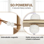 Hion Magnetic Curtain Tiebacks Dark Brown 6 Pack, Curtain Tiebacks Buckles - Image 6