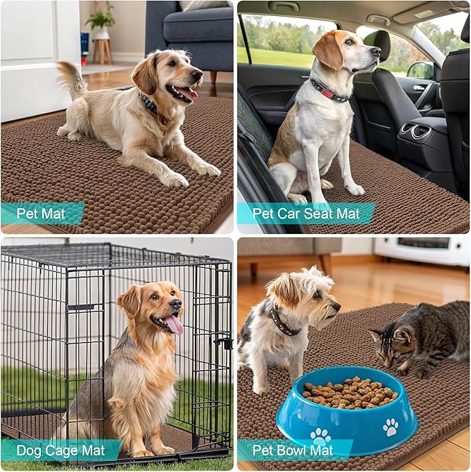 OLANLY Dog Door Mat for Muddy Paws 40x32, Absorbs Moisture and Dirt, Absorbent - Image 7