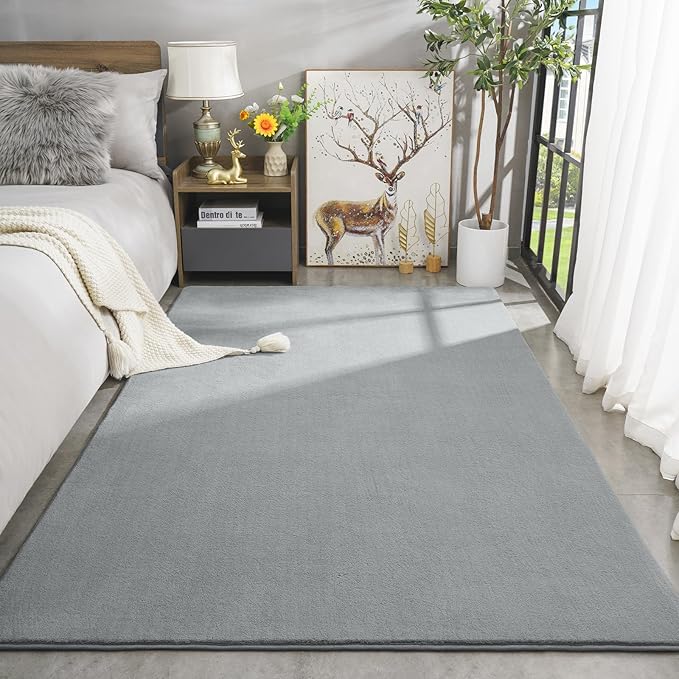 Amearea Large Modern Area Rugs for Bedroom Living Room, 5x8 Feet Grey Thickened - Image 2