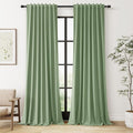 Guken 100% Blackout Linen Curtains 100 Inch Length 2 Panels Set by Guken