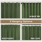 Pitalk Olive Green Curtains 96 Inches 8 FT Long - Image 5