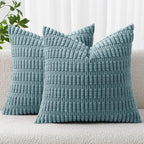 MIULEE Pack of 2 Corduroy Decorative Throw Pillow Covers 18x18 Inch Soft Boho by MIULEE