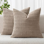 MIULEE Pack of 2 Corduroy Decorative Euro Sham Throw Pillow Covers 26x26 Inch by MIULEE