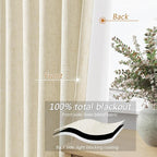 Guken 100% Blackout Curtains 100 Inch Length 2 Panels Set - Image 4