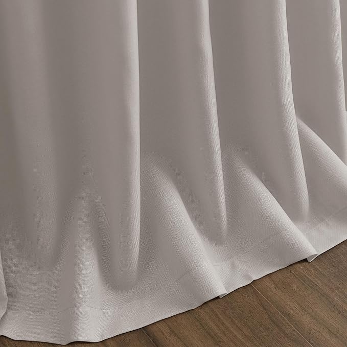 Nanspring Stone Grey Linen Curtains 84 Inch Length 2 Panels Set - Image 9