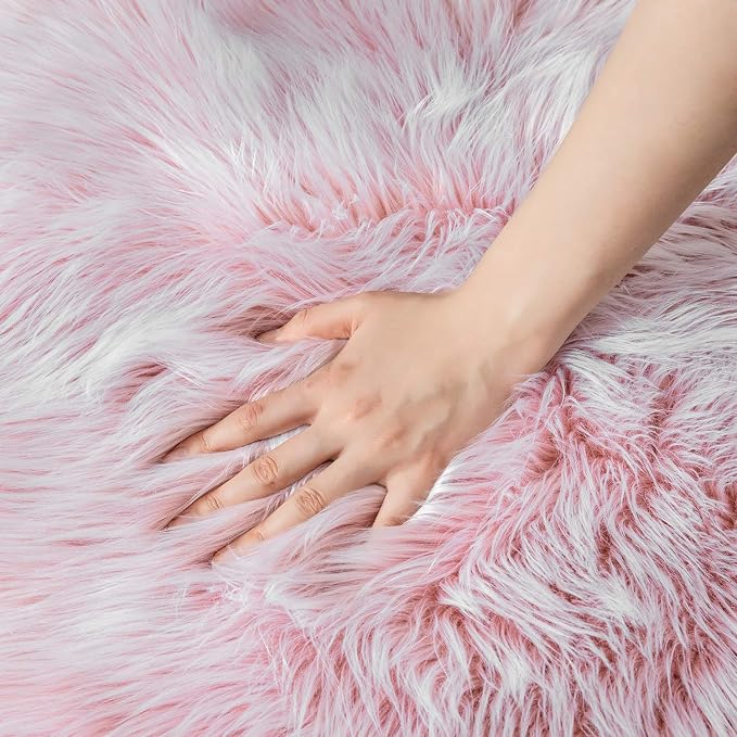Ashler Faux Fur Rug, Fluffy Shaggy Area Rug Ultra Soft 6 x 9 Feet Rectangle Fur - Image 3