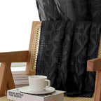 Lecloud Leia Jacquard Textured Leaf Sheer Black Curtains 84 Inches Long 2 Panels - Image 3