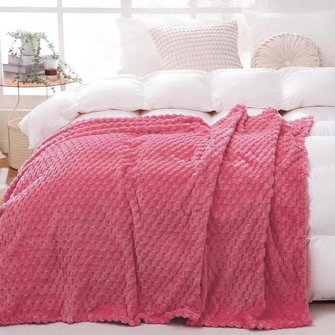 Rose Pink Throw Blanket 60"×80" inches Gifts - Image 2