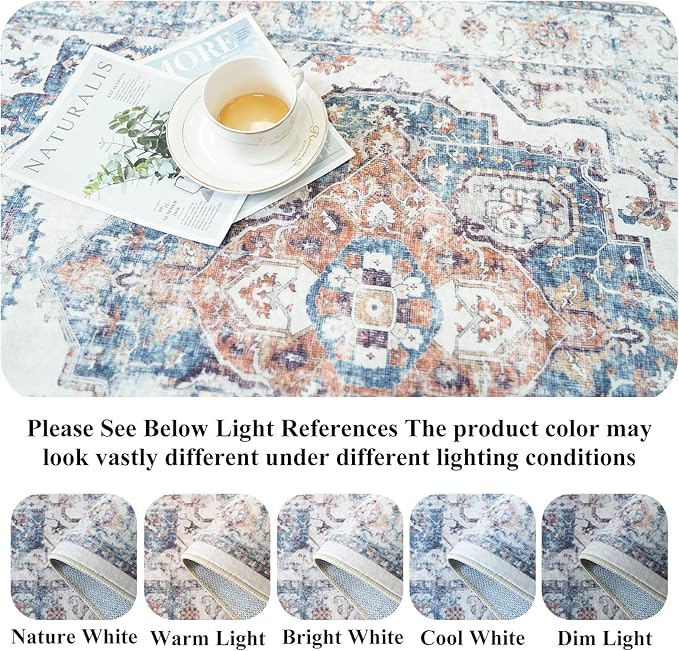 5x7 Living Room Area Rugs: Washable Non-Slip Stain Resistant Rug - Image 6