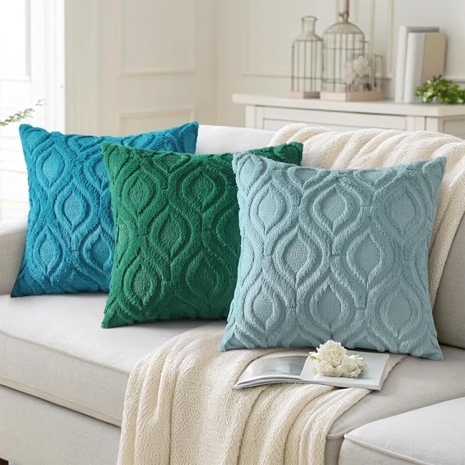 decorUhome Summer Throw Pillow Covers 26x26 Inch Set of 2, Soft Plush Faux Wool - Image 4