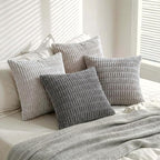 Fancy Homi Set of 4 Grey and White Boho Decorative Throw Pillow Covers 28x28 - Image 8