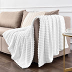 BEDELITE Fleece Blanket Twin Size – 3D Ribbed Jacquard Soft and Warm Decorative - Image 8
