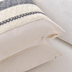 Fancy Homi Set of 1 Neutral Grey Farmhouse Big Decorative Throw Pillow Covers - Image 3