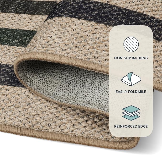 Lahome Enfys Modern Geometric Easy Jute Entryway Rug, 3x5 Washable Farmhouse - Image 5