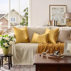 GIGIZAZA Golden Throw Pillow Covers 26x26 Decorative Velvet Cushion Covers Pack - Image 6