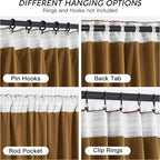 RYB HOME Brownish Gold Velvet Curtains 96 inch, Retro Vintage Room Darkening - Image 4