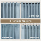 Pitalk 102 Length Curtains for Living Room Dinning 2 Panels Back Tab Pocket - Image 5