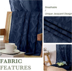 Lecloud Leia Living Room Navy Blue Sheer Curtains 63 Inch Length 2 Panels - Image 7