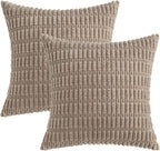 MIULEE Pack of 2 Corduroy Decorative Euro Sham Throw Pillow Covers 26x26 Inch - Image 6