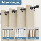 Black Curtain Rods for Windows 28 to 60 Inch, 5/8 Inch Diameter Stainless Steel - Image 3
