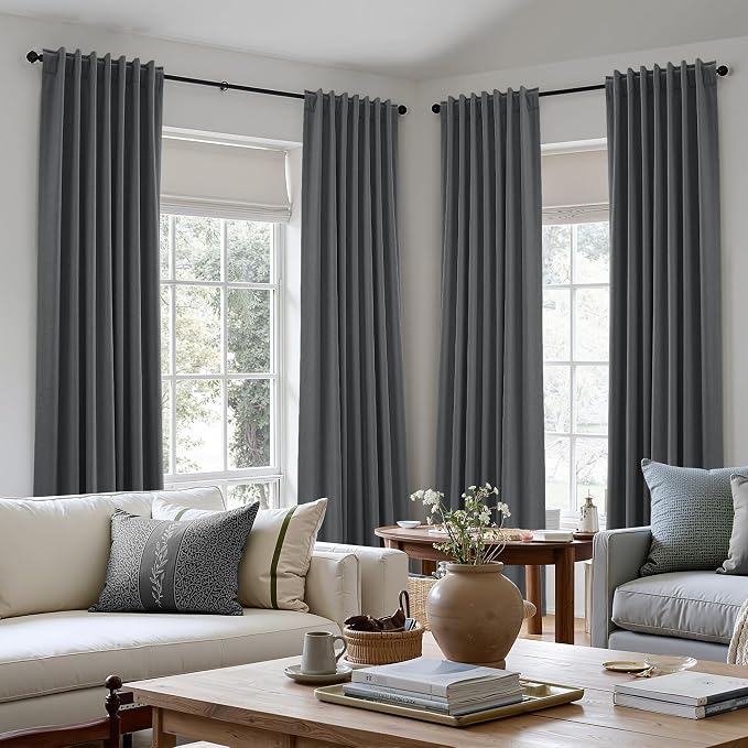 Guken 100% Blackout Curtains 96 Inch Length 2 Panels Set - Image 8