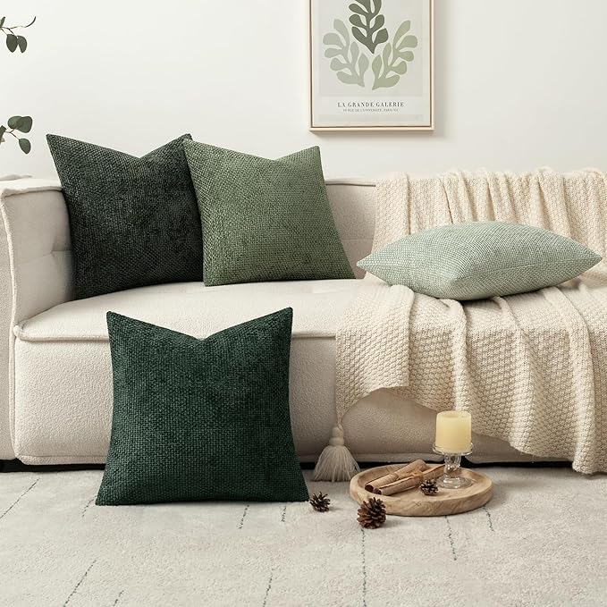 MIULEE Pack of 4 Couch Throw Pillow Covers 20x20 Inch Green Soft Decorative - Image 5