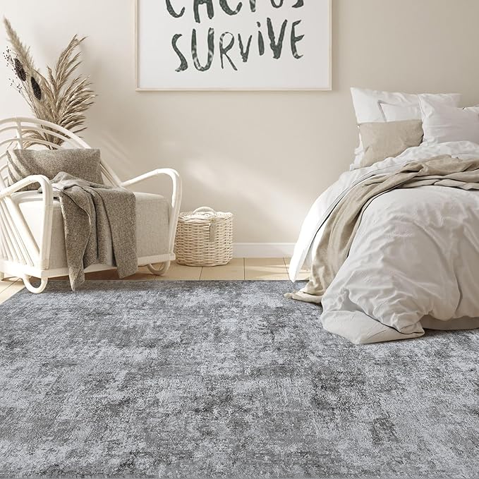 Nakagishi 10x14 Area Rugs Living Room: Washable Abstract Large Neutral Soft Rug - Image 5