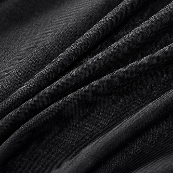 MIULEE Black Linen Curtains 84 Inch Length 2 Panels - Image 4